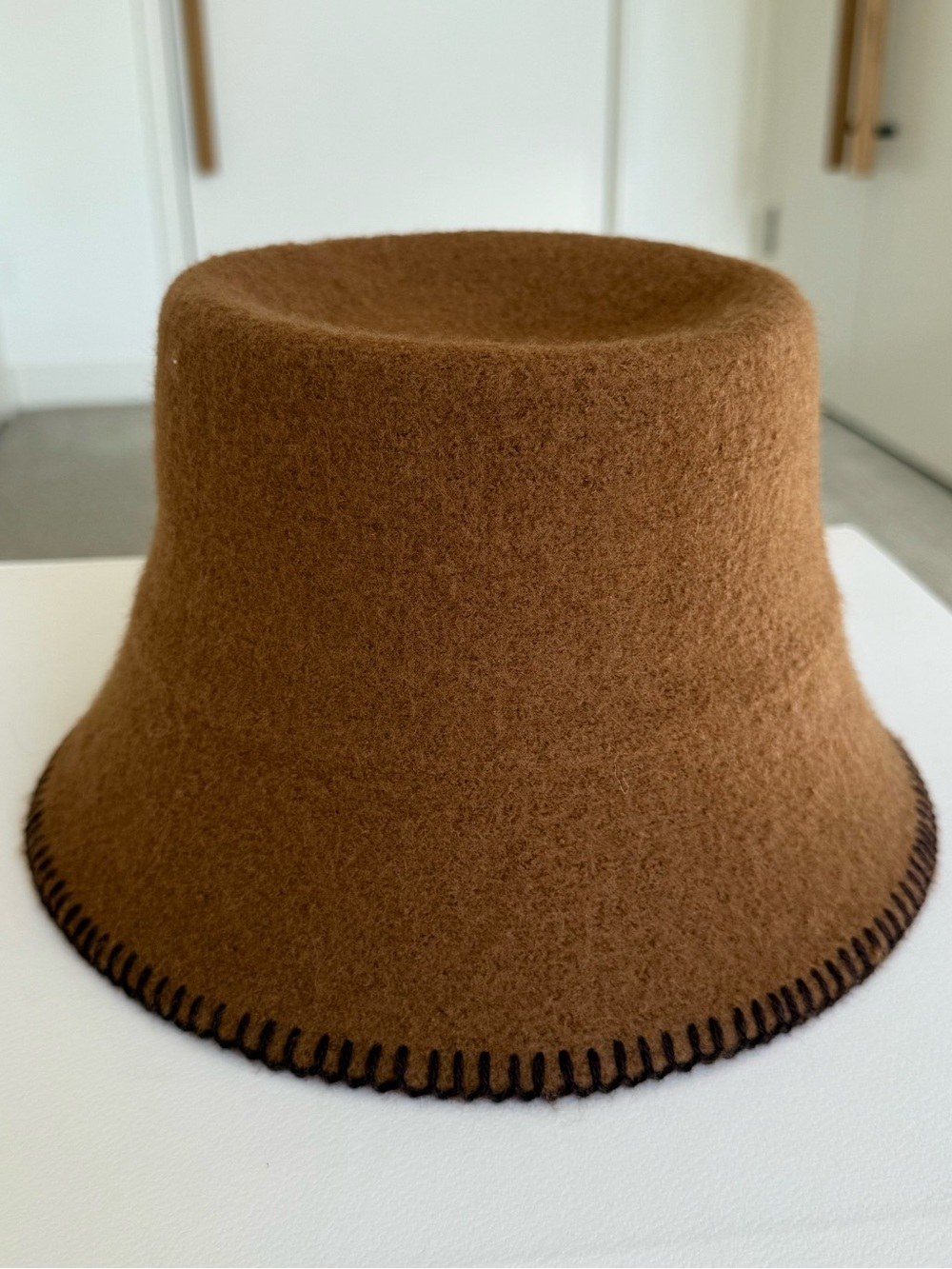 COS Brand New Brown Wool-Blend Bucket Hat with blanket-stitched edge. XS/S size. - Picture 10 of 14